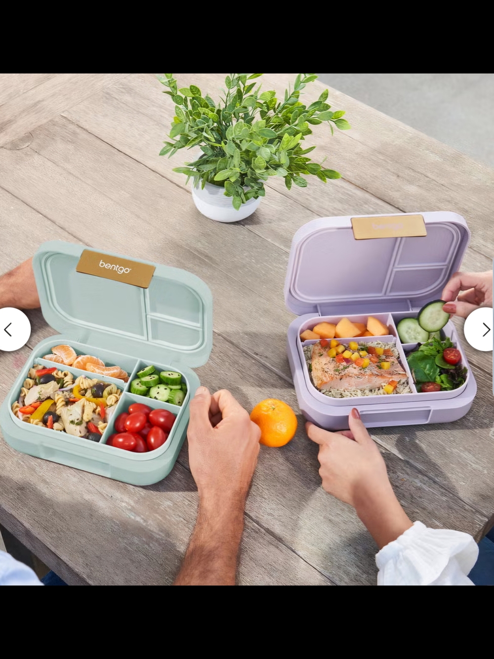 Bentgo Multi-Compartment Lunchbox- Pastel Green And Lavender Purple